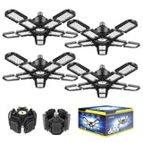 4-Pack LED Garage Light 180W - Deformable Shop Ceiling Lights
