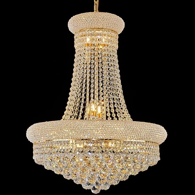 10 - Light Unique Empire Crystal Chandelier for Foyer Entryway Living Room Dining Room