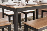 Ashley Gesthaven Casual Dining Table with 4 Chairs and Bench, Set of 6, Light Brown & Dark