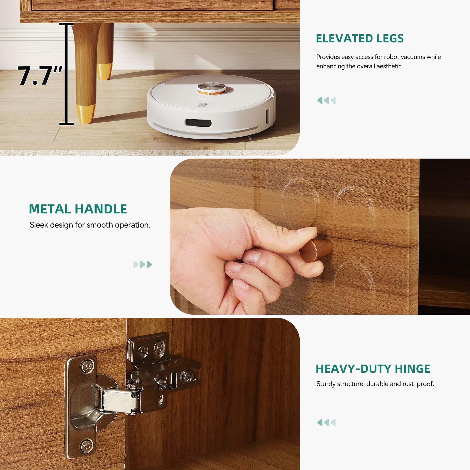 70-Inch Mid-Century TV Stand with Storage