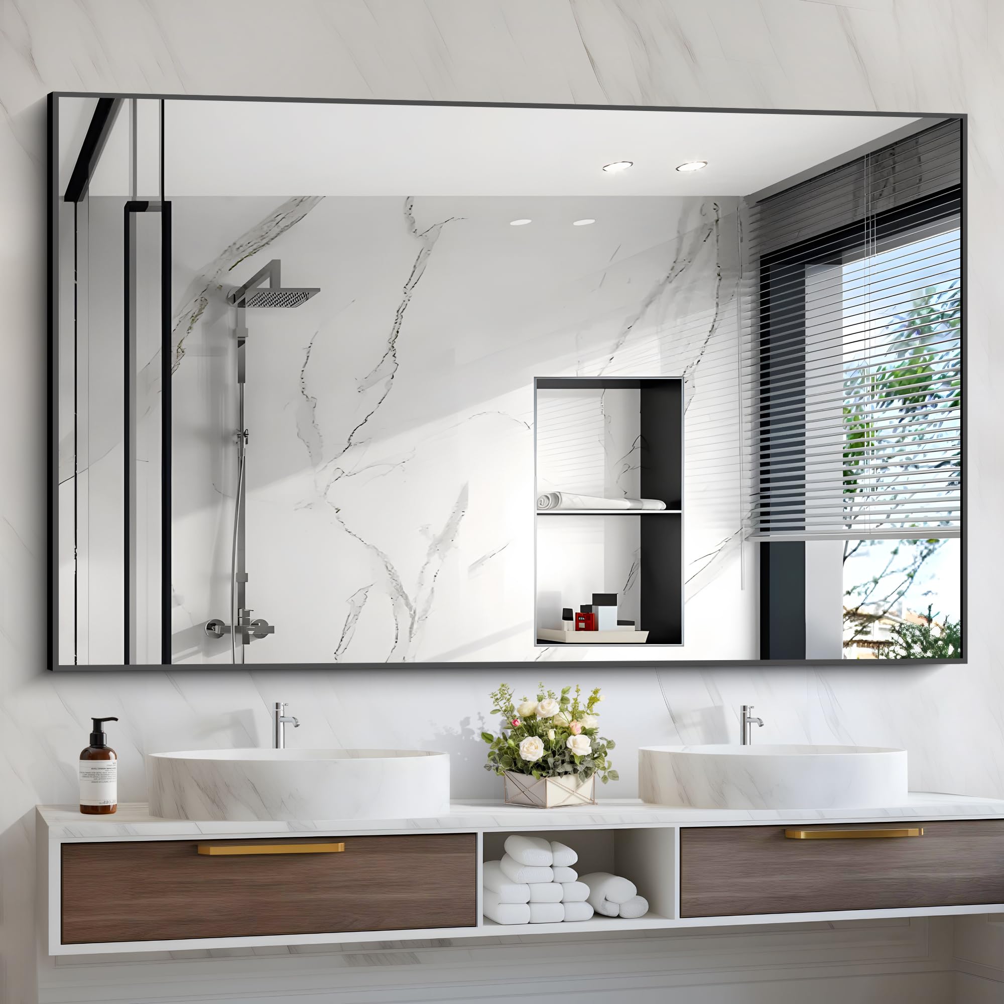 Black Bathroom Mirror, Rectangle Mirrors
