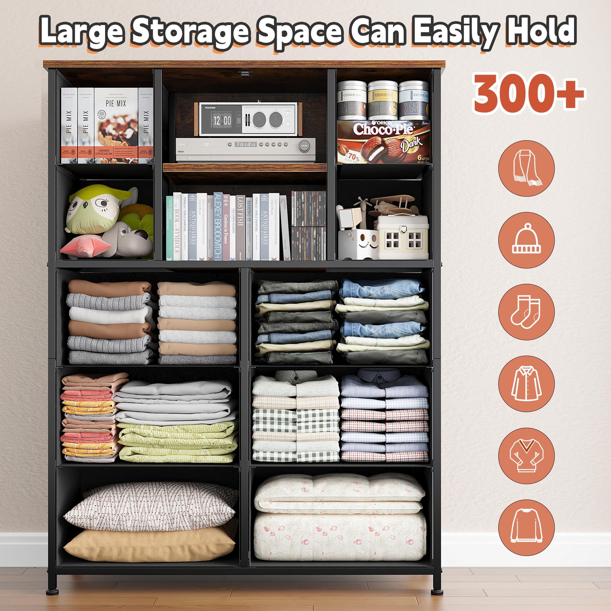 Dresser for Bedroom with Mesh Door Tall Dressers & Chests of Drawers