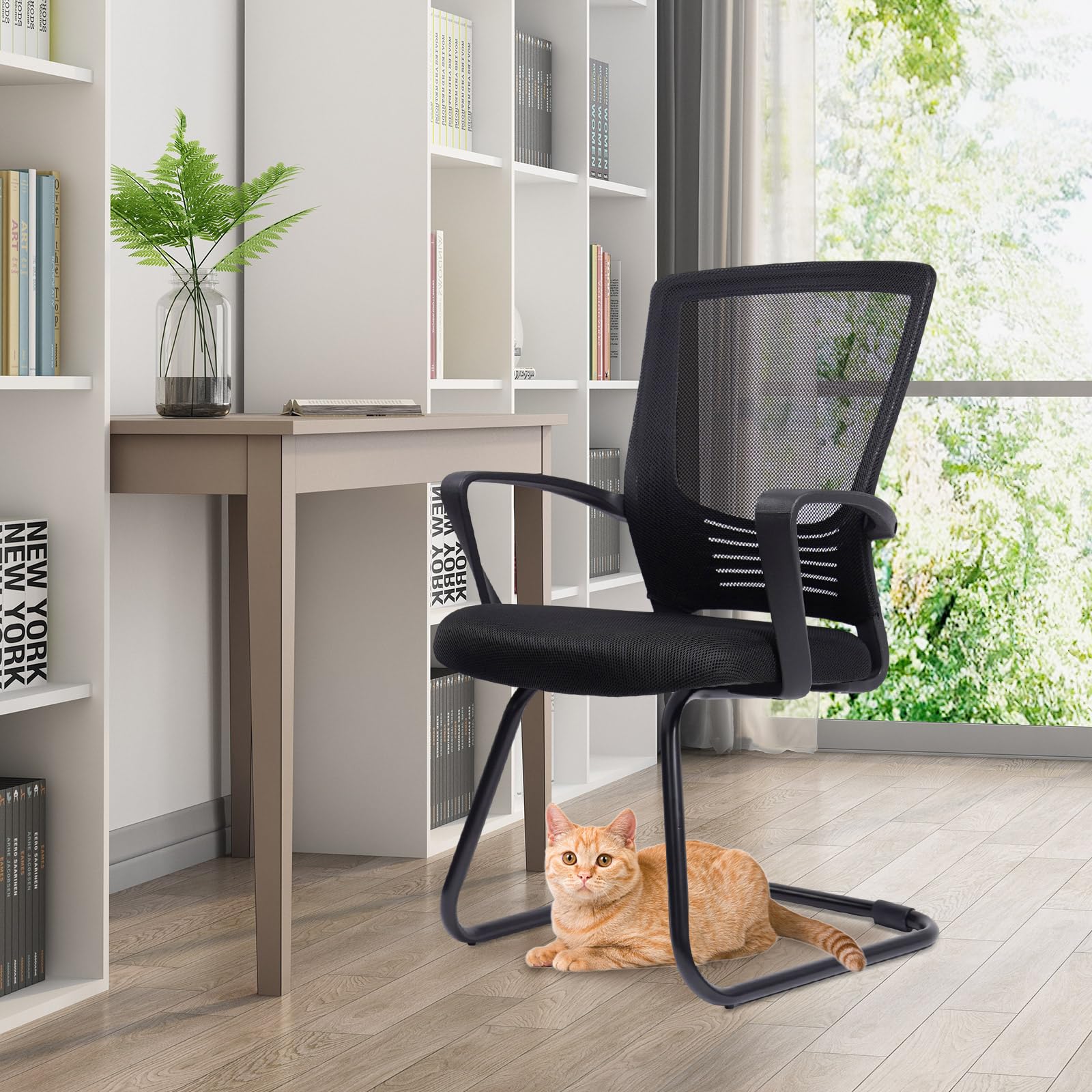 Waiting Room Guest Chairs Set of 2, Mesh Back Arm Chair