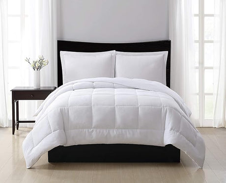 Fog Seersucker Down Alternative Comforter 2019, King, Embossed Dot