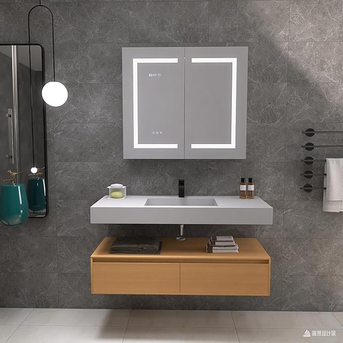 47"x19" Wall Mount Bathroom Vanity ，Bathroom Vanities with Sink Black Stone Resin