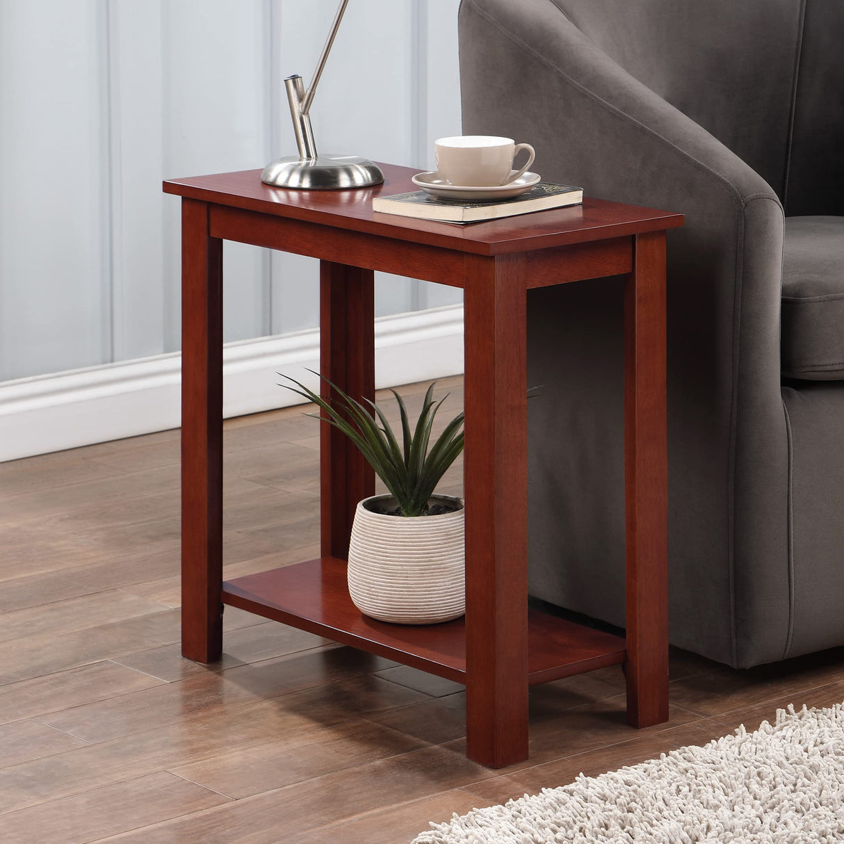 Designs2Go Baja Chairside End Table, Mahogany