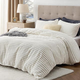 Fluffy Duvet Cover Set - Ultra Soft Plush Shaggy Comforter Cover Queen Size, Warm