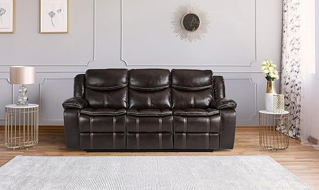 Manual Double Glider Reclining Loveseat, Dark Brown