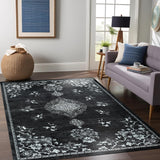 Non Slip Rugs 8x10 Boho Medallion Floral Non Skid Rubber Backing Easy Silk Soft