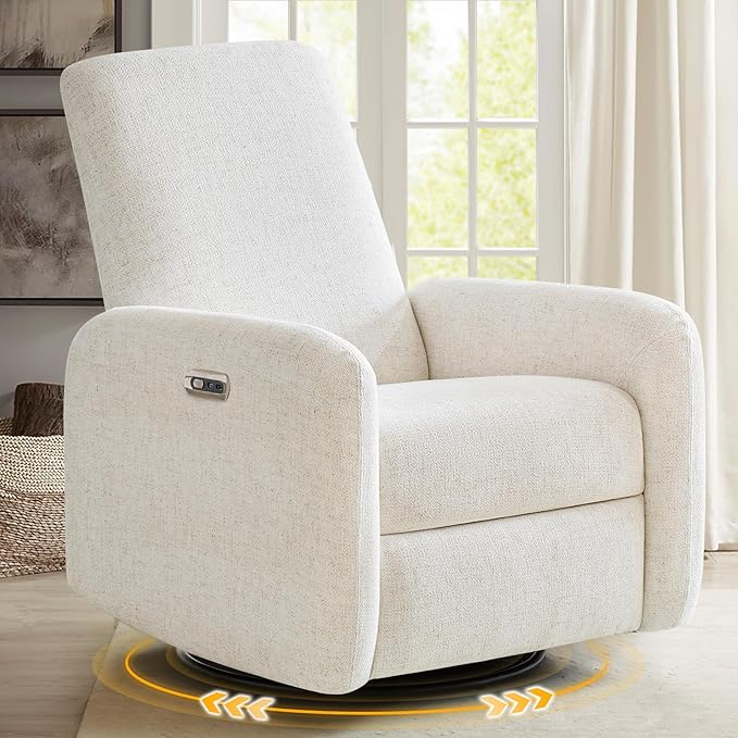 VivaRest Swivel Rocker Recliner with USB-C & Wing Back Support