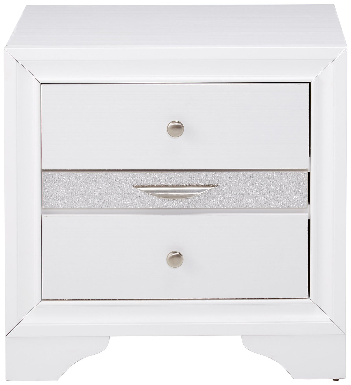 Naima Square Wood 3-Drawers Bedroom Nightstand in White