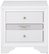 Naima Square Wood 3-Drawers Bedroom Nightstand in White