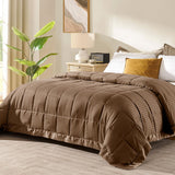 King Size Blanket with Satin Trim, Lightweight Down Alternative King Blanket for All Season