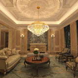 Large Crystal Chandeliers Gold Chandelier Luxury Pendant Ceiling Lights Fixture Hanging