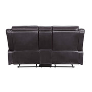 70" Microfiber Double Reclining Loveseat W, Dark Brown