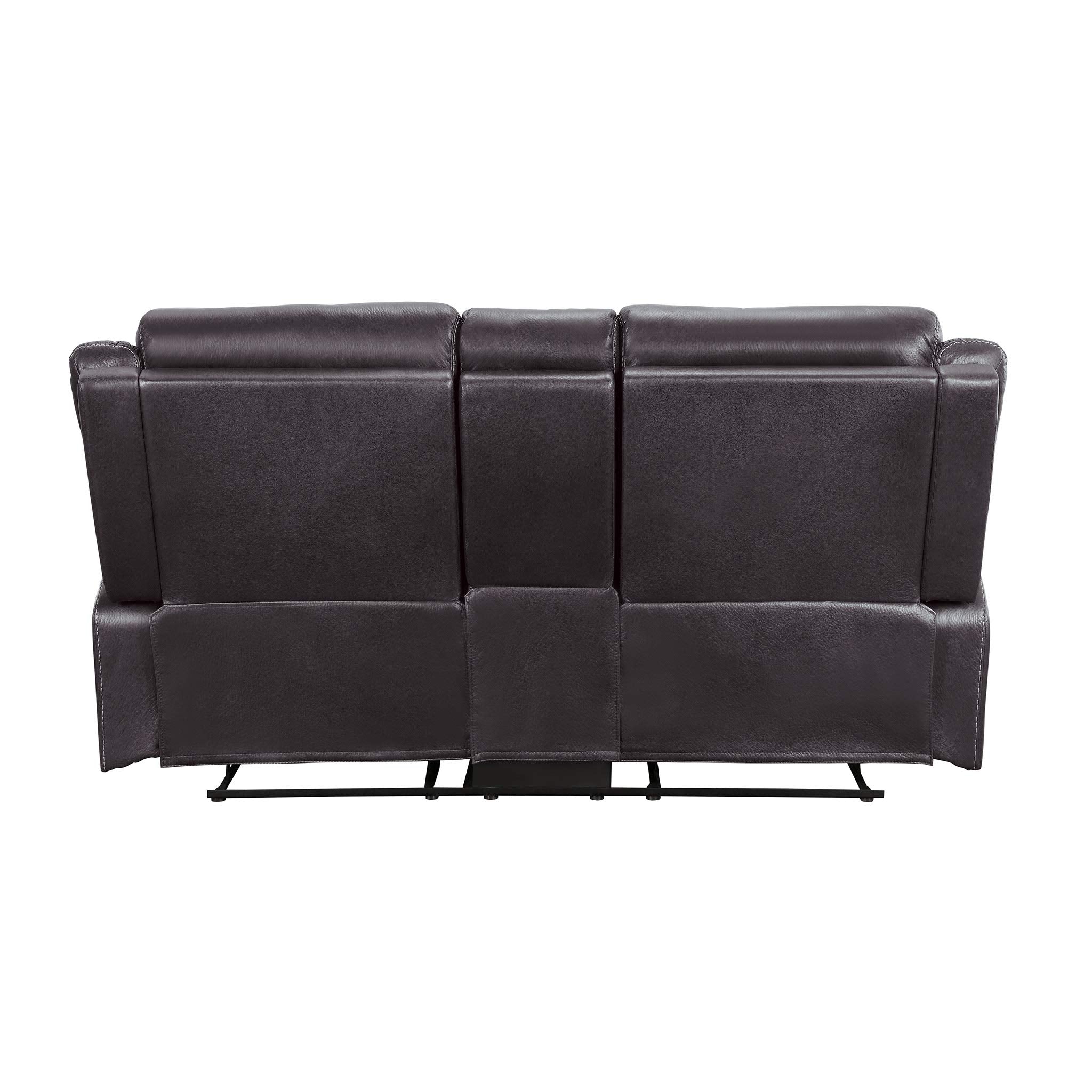70" Microfiber Double Reclining Loveseat W, Dark Brown