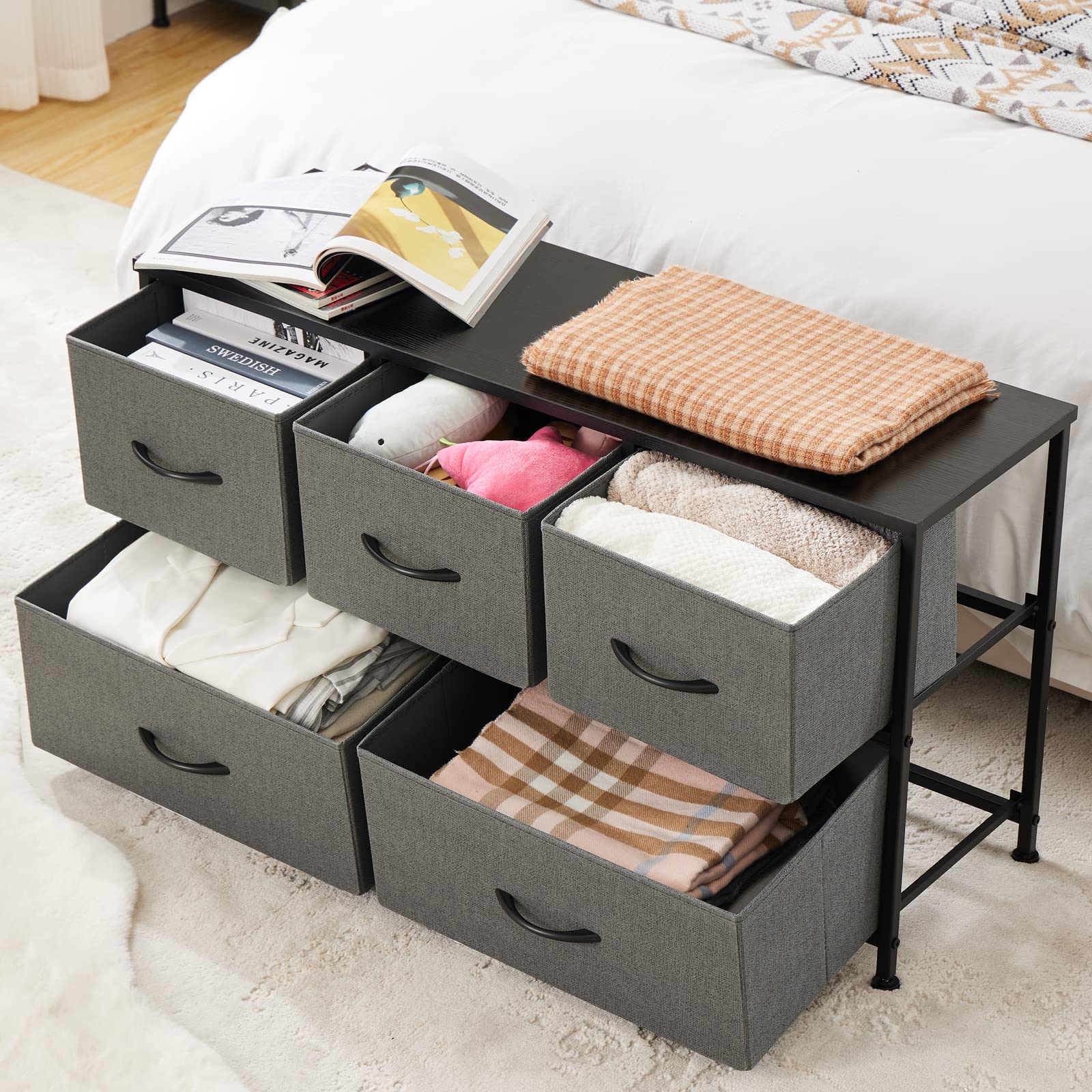 Dresser Storage with 5 Organizer Closet Chest