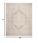 9x12 Area Rug - Reflection Collection - Beige & Cream Non-Shedding Rug