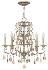 4775SL Crystal Accents Five Light Foyer from Carlton collection in Pwt, Nckl