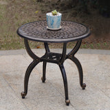 Outdoor Side Tables,Cast Aluminum Patio End Tables,Anti-Rust Coffee Table for Garden