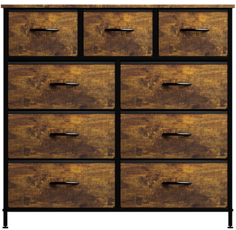 Fabric Dresser for Bedroom - Chest of 9 Drawers, Tall Storage Tower, Clothing Organizer