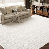 Washable Area Rugs 5x7-Boho Beige Rugs for Living Room Machine Washable-3D Rugs