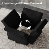 Modular Sectional Sofa with Reversible Chaise L Shaped Couch with Ottoman Modular