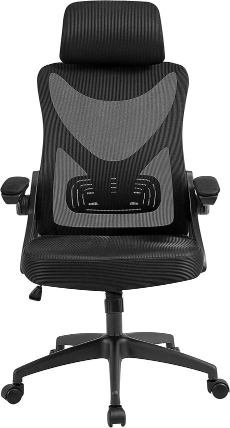 High Back Mesh Office Chair with 90° Flip-up Armrest