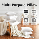 DOWNSTORIA 24x24 Pillow Inserts Set of 2, White Throw Pillow Insert 2 Pack, Foam Filled Decorative Pillows Stuffer for Couch, Bed, Living Room.(24x24 Inch)