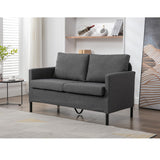 Linen Fabric Modern Small Loveseat Sofa Couch for Living Room, 51" W Little Upholstered 2-Seater Mini Love Seats