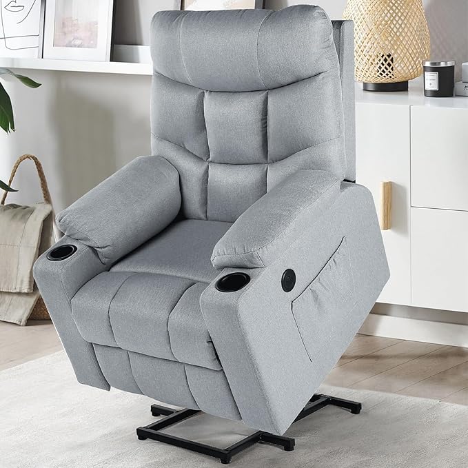 Power Lift Recliner for Elderly, Electric Lift Chair with Heated Vibration Massage