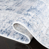 Amelia Collection Accent Rug - 4' x 6', Navy & Light Grey, Modern Abstract Distressed Design,