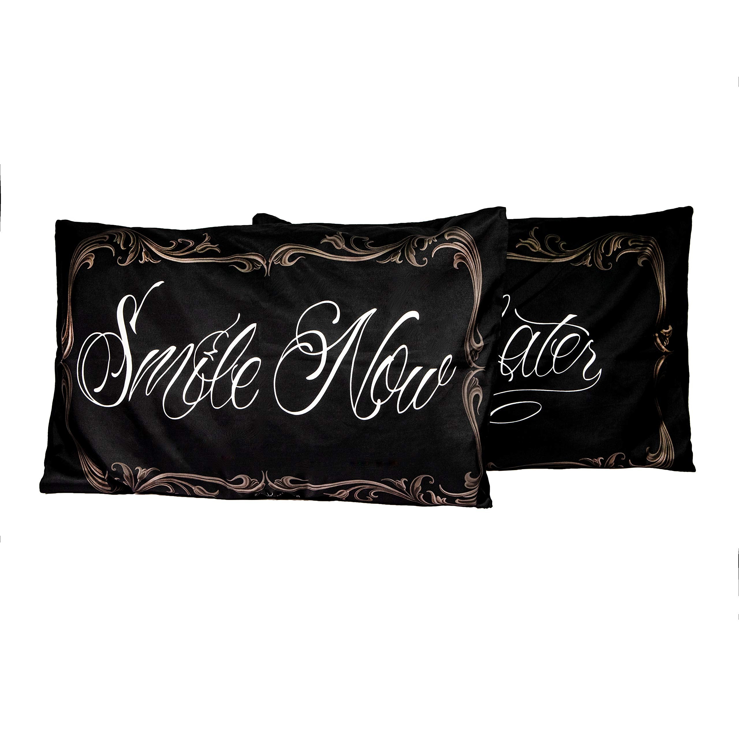 Smile Now Black Comforter Set - Queen Size 3-Piece Bedding