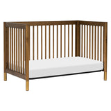 Gelato 4-in-1 Convertible Crib with Toddler Bed Conversion in Natural Walnut and Brushed