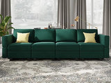 Modular Sectional Sofa with Double Chaise Velvet U Shaped Sofa Reversible Sectional Couch