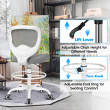 Drafting Chair Tall Office Chair for Standing Desk Chairs with Adjustable Height Footrest