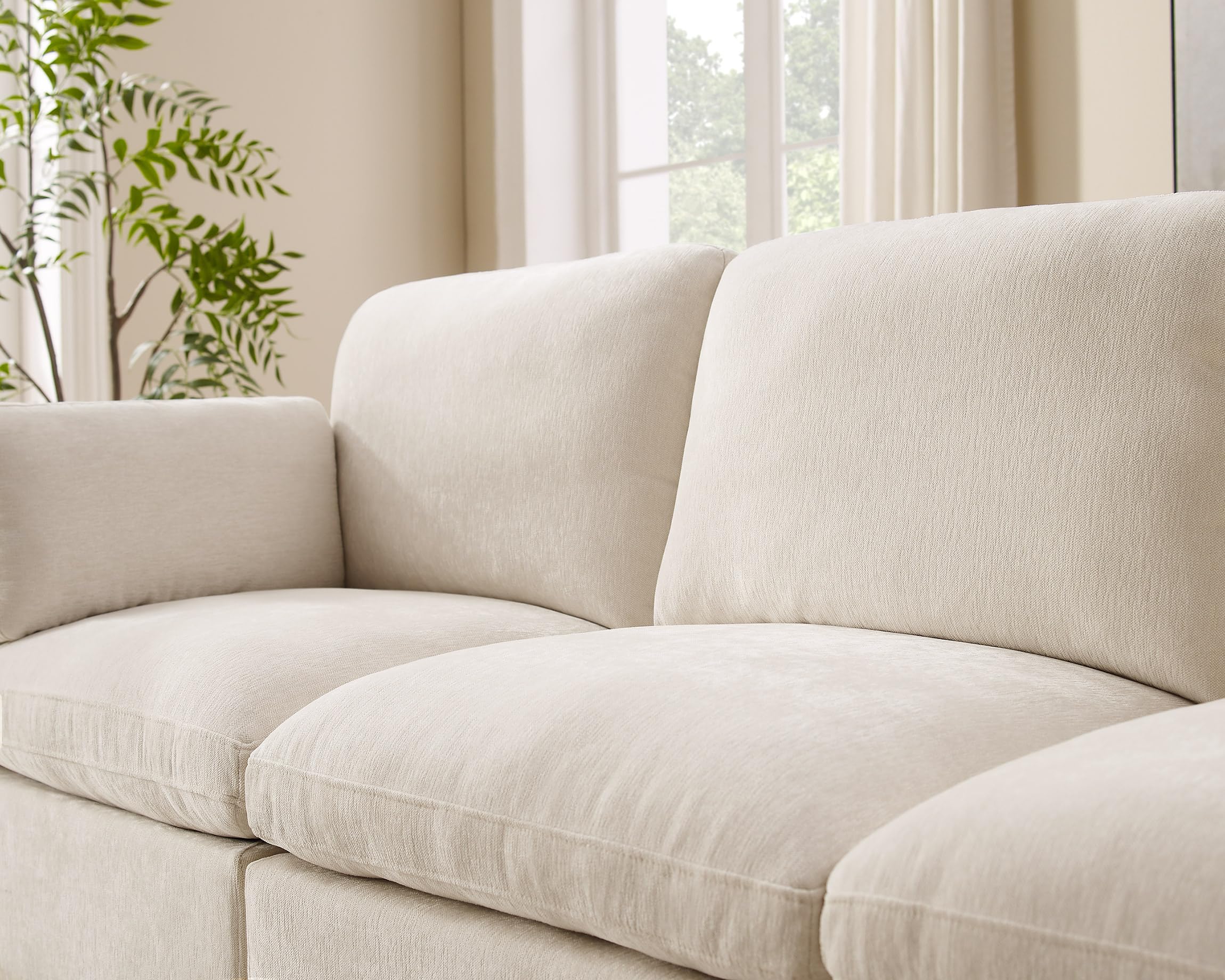 121" Modular Sectional Sofa, Convertible Sofa Couch Modular Sectional