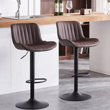 YOUNIKE Bar Stools Set of 2 Swivel Barstools PU Leather Adjustable Counter Stools Cushioned High Backrest