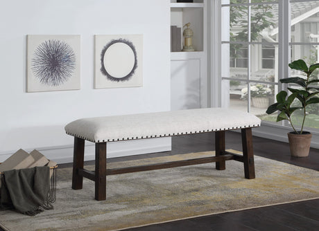 Home Furnishings Callen Bench with Antique Bronze Nailhead Trim