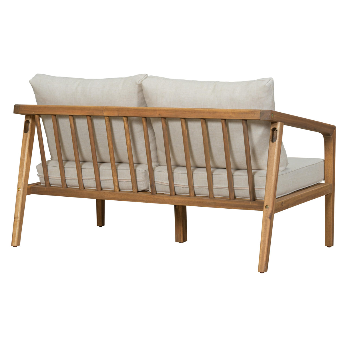Dena Patio 4-Piece Conversation Set, Outdoor 4-Seater Acacia Wood Sofa Chat Set