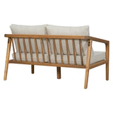 Dena Patio 4-Piece Conversation Set, Outdoor 4-Seater Acacia Wood Sofa Chat Set