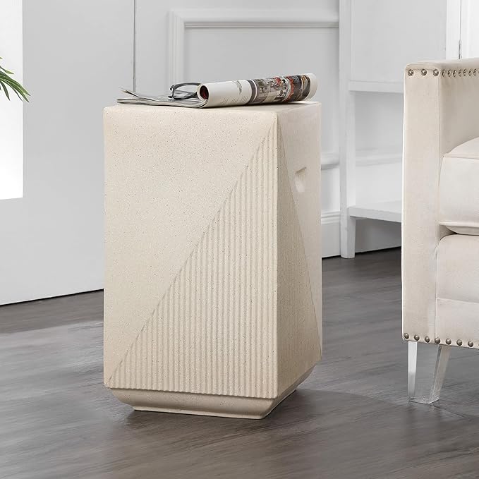 TBL1104C Adrian 20.75" Contemporary Minimalist Square Indoor/Outdoor Accent