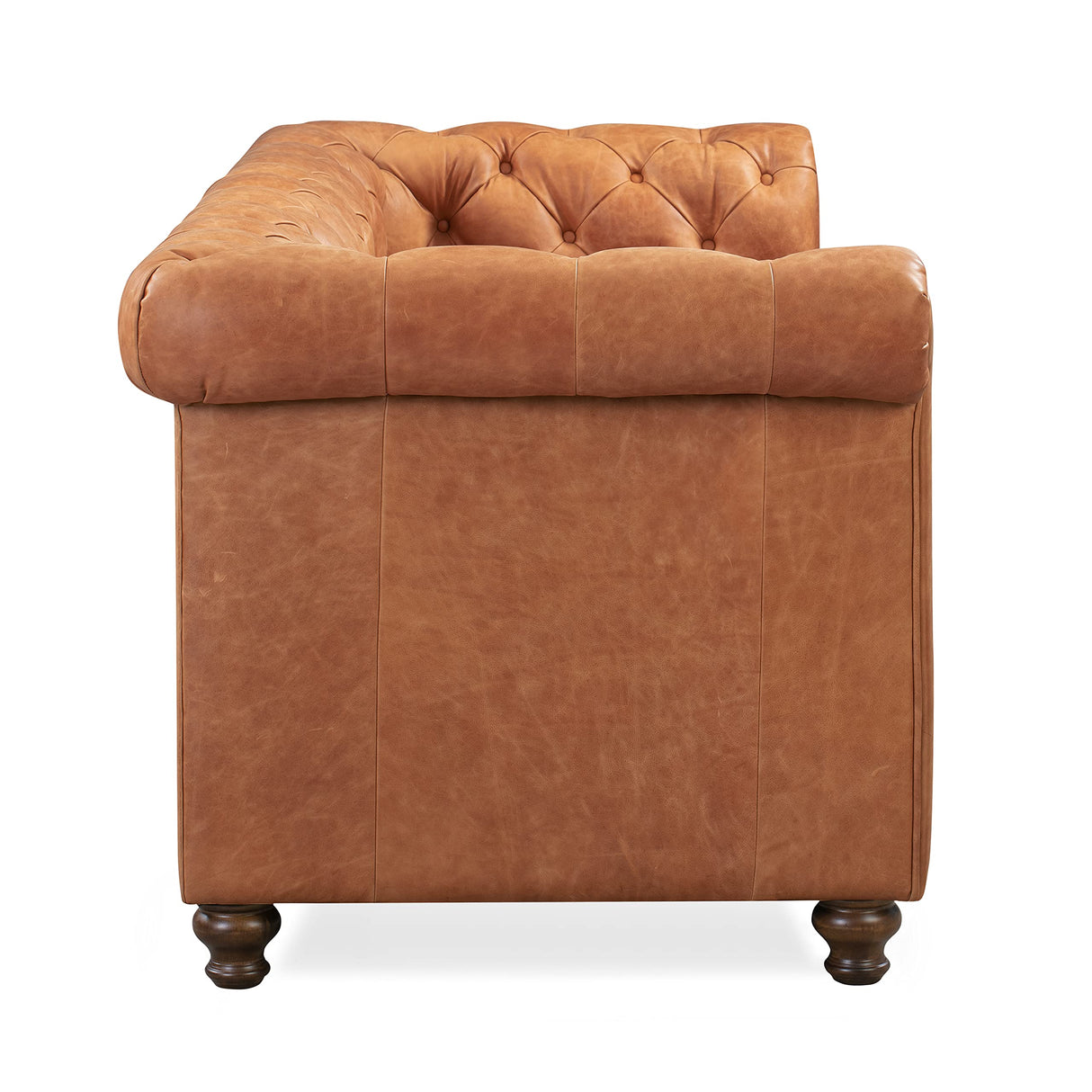 Lyon 87.4" Sofa in Full-Grain Pure-Aniline Italian Tanned Leather in Cognac Tan