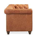 Lyon 87.4" Sofa in Full-Grain Pure-Aniline Italian Tanned Leather in Cognac Tan