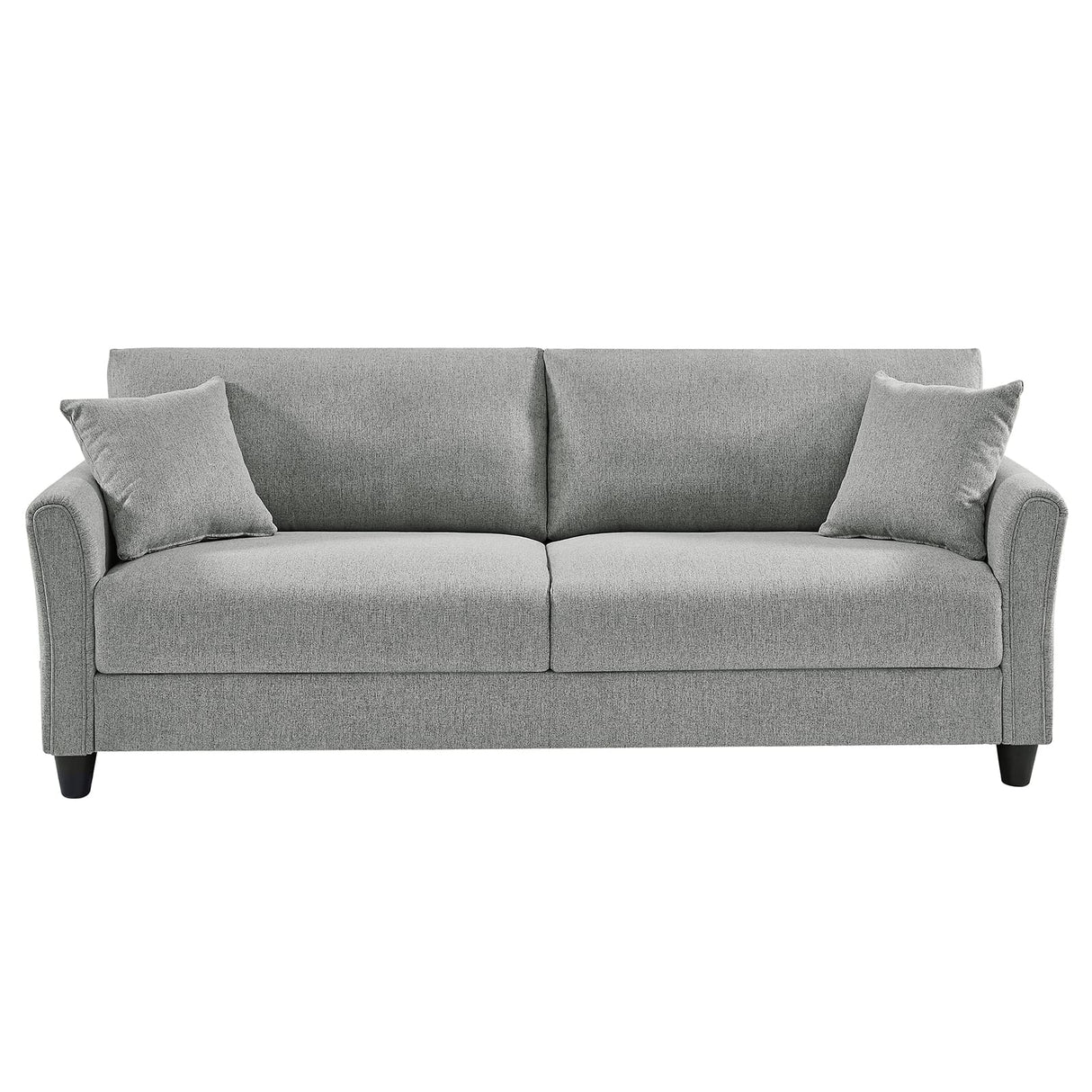 85 Inches Mid-Century Modern Couch 3 Seater Sofa with 2 Throw Pillows,