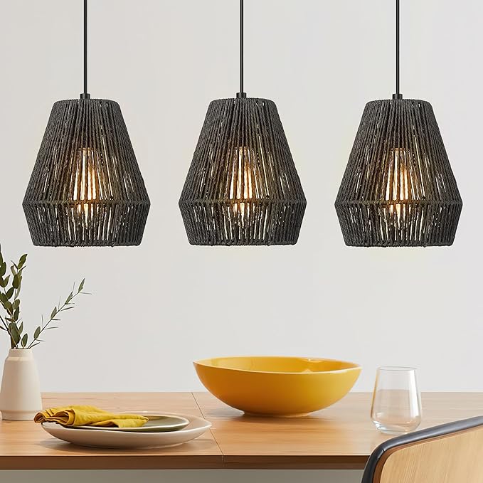 16.5” Large Modern Woven Chandelier Farmhouse Coastal Pendant Light