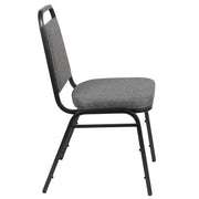 Trapezoidal Back Banquet Stack Chair, 2.5" Seat - Gray Fabric/Silver Vein Frame