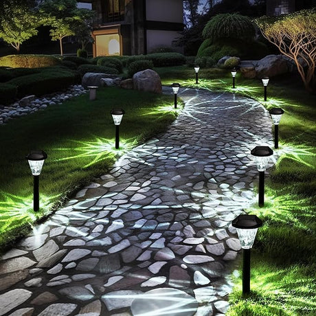 12 Pack Solar Lights Outdoor Waterproof,New Upgraded Solar Lights for Outside,Solar