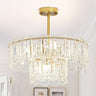 4-Lights Mini Crystal Chandelier, Modern Crystal Flush Mount Ceiling Light