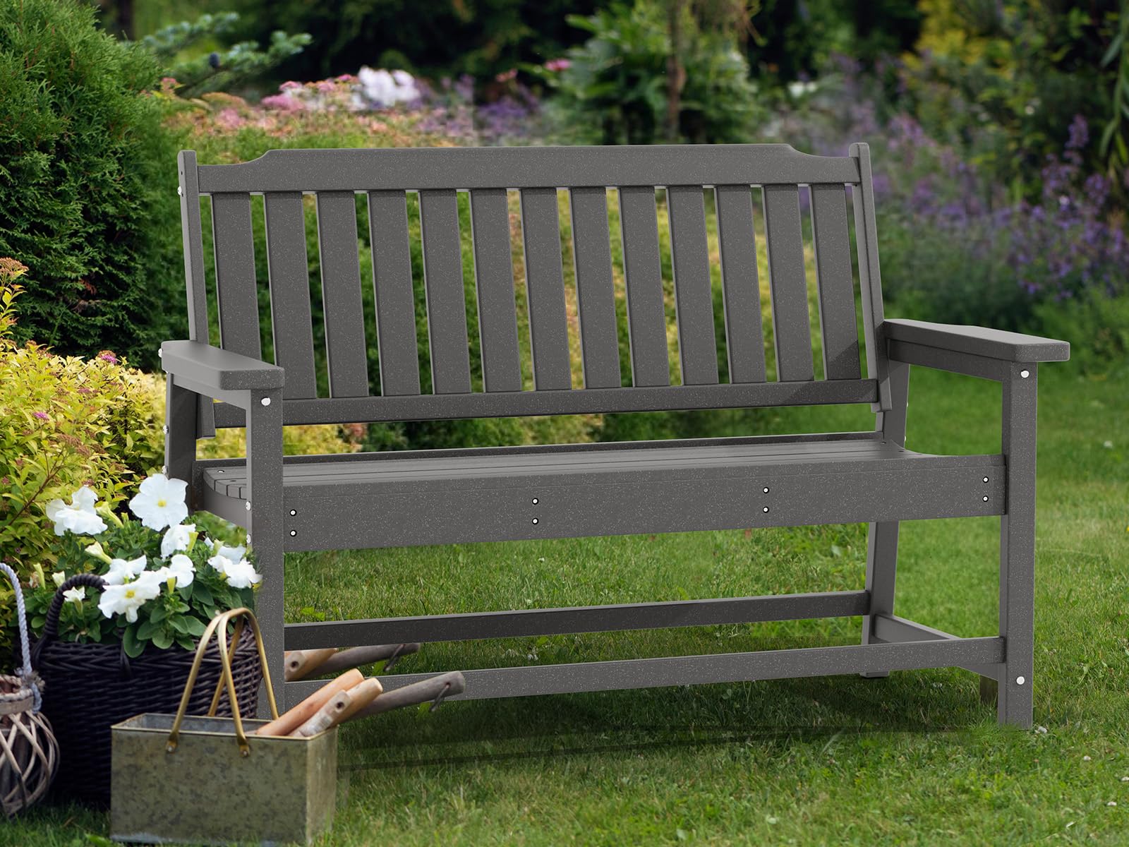 Outdoor Bench 48 Inch HDPE Material